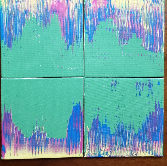 SET OF 4: In Bloom- Acrylic on Canvas Board SPRING COLORS - Picture 2 of 5